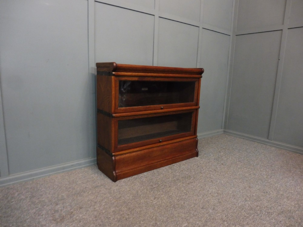 OAK 2 SECTION GLOBE WERNICKE BOOKCASE View III