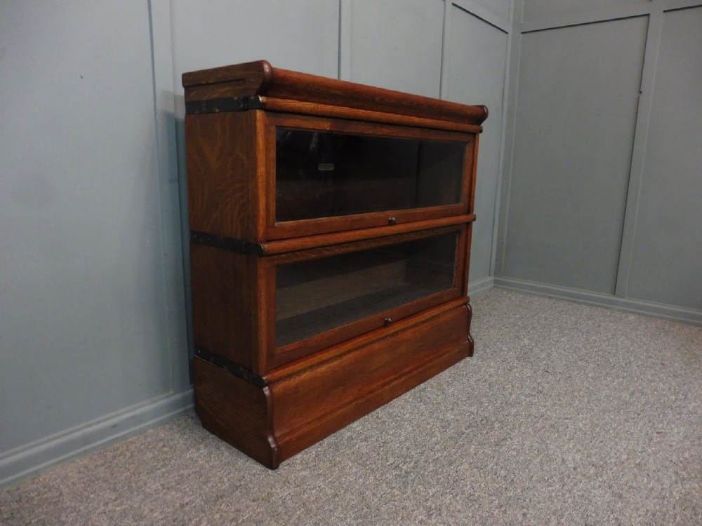 OAK 2 SECTION GLOBE WERNICKE BOOKCASE View IV