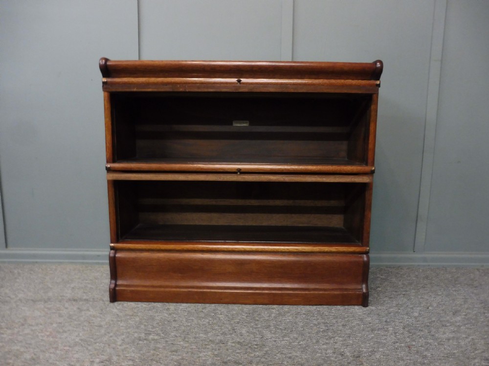 OAK 2 SECTION GLOBE WERNICKE BOOKCASE View VI