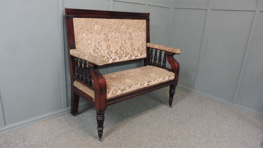 VICTORIAN MAHOGANY HALL BENCH