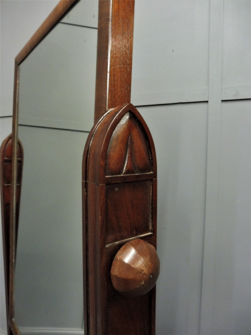 VICTORIAN MAHOGANY FLOOR STANDING CHEVAL MIRROR View V