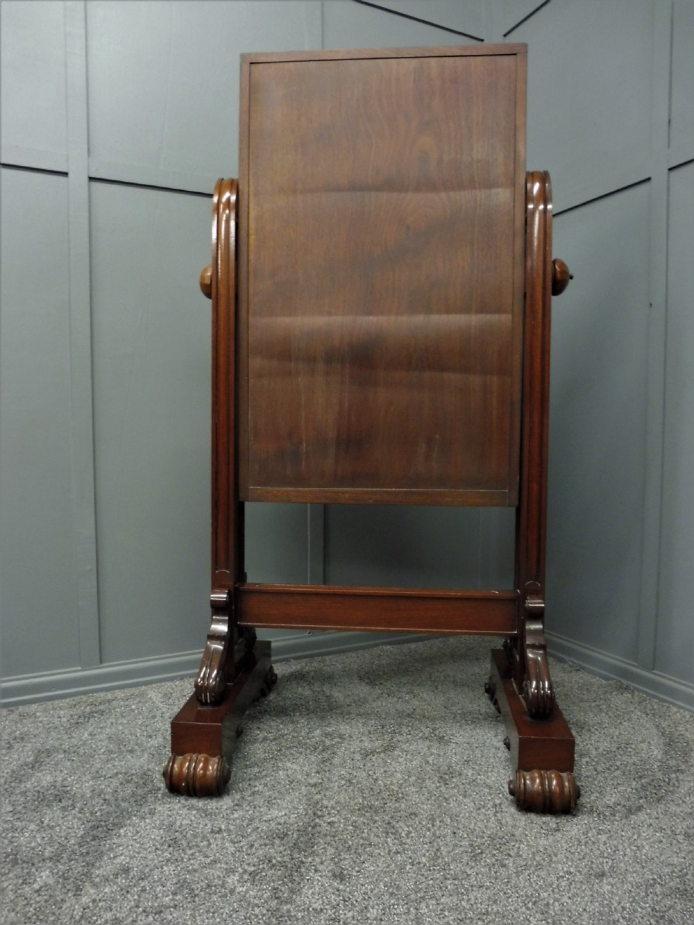 VICTORIAN MAHOGANY FLOOR STANDING CHEVAL MIRROR View X