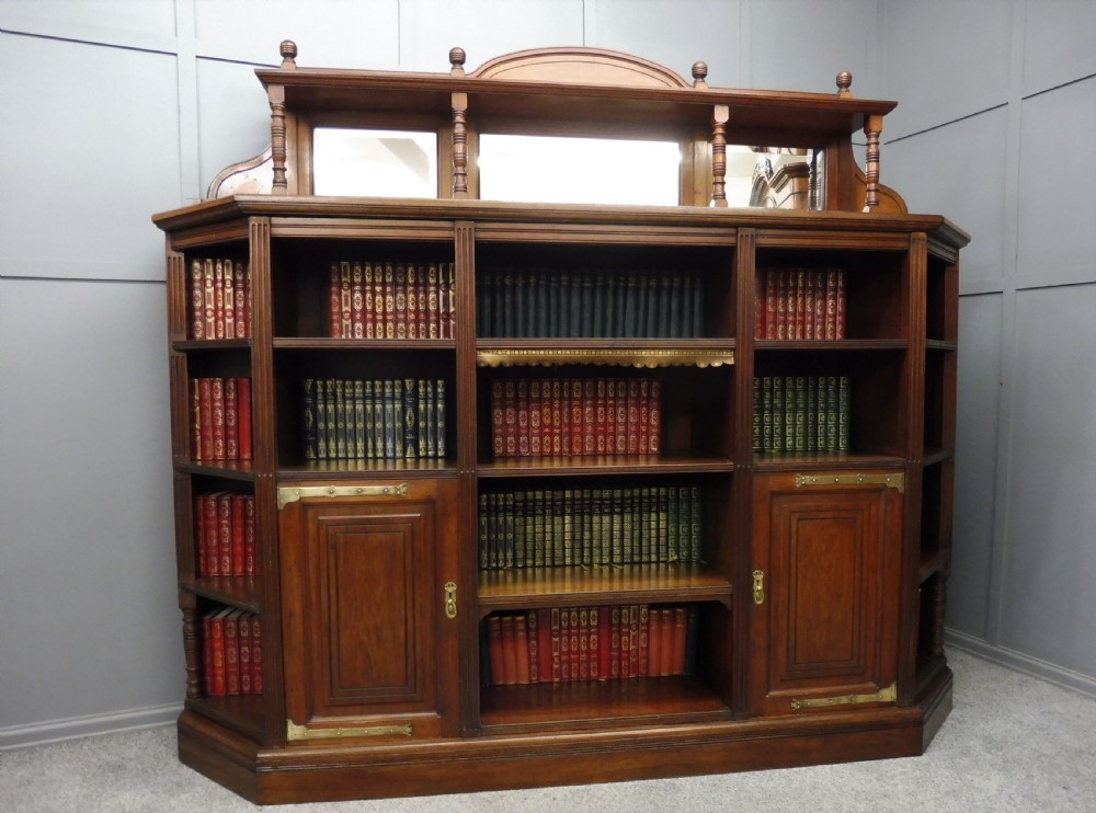 LARGE VICTORIAN WALNUT ARTS AND CRAFTS BOOKCASE View III