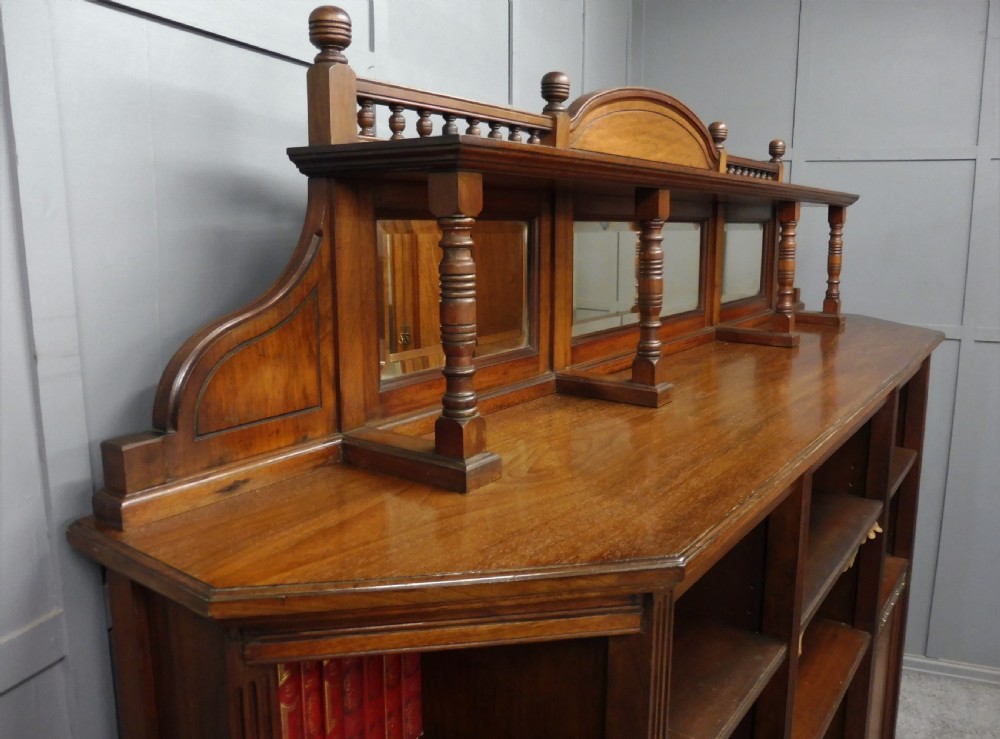 LARGE VICTORIAN WALNUT ARTS AND CRAFTS BOOKCASE View V