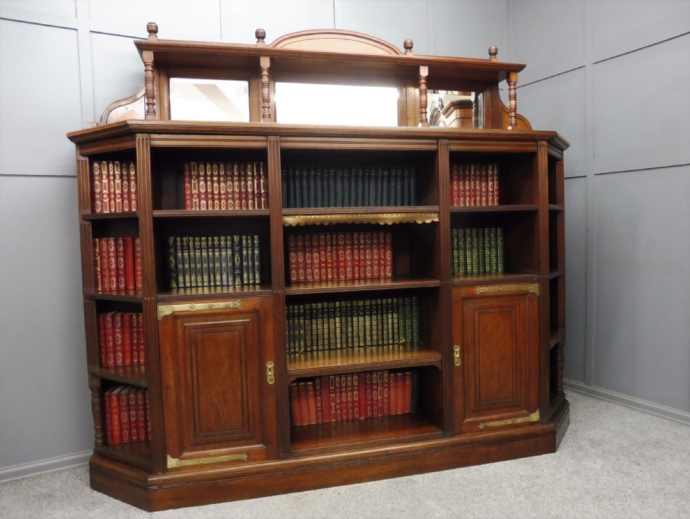 LARGE VICTORIAN WALNUT ARTS AND CRAFTS BOOKCASE View IX
