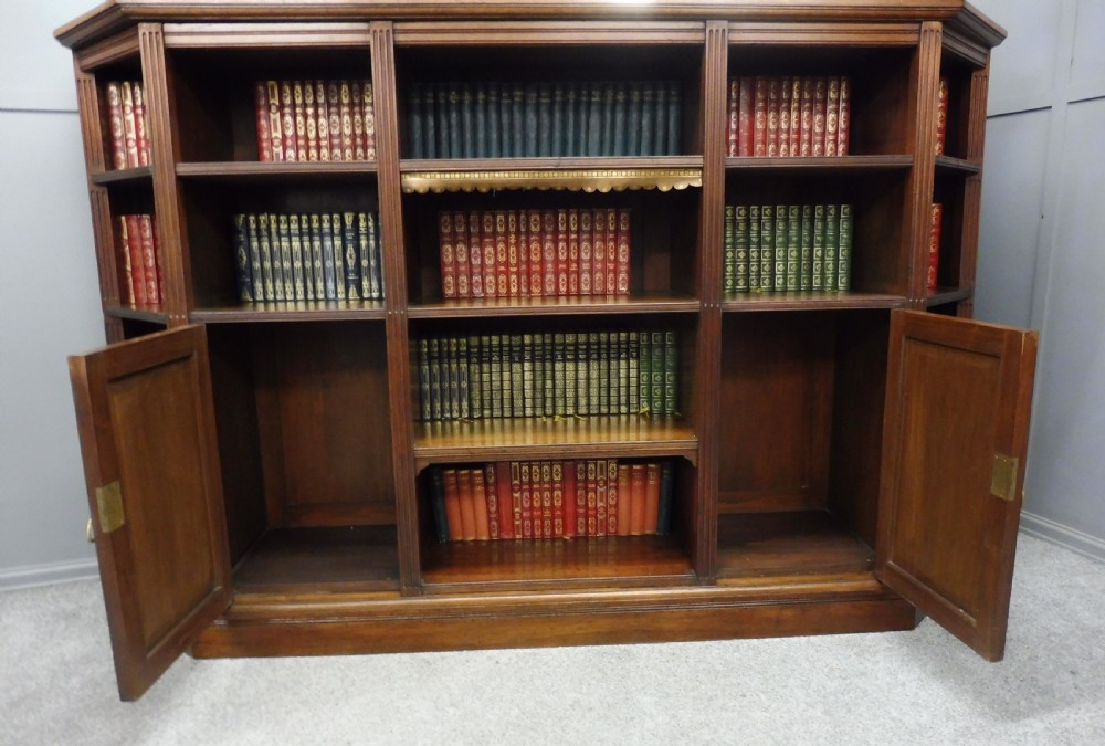 LARGE VICTORIAN WALNUT ARTS AND CRAFTS BOOKCASE View X