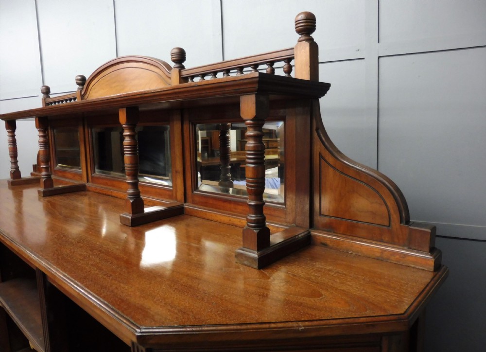 LARGE VICTORIAN WALNUT ARTS AND CRAFTS BOOKCASE View XI