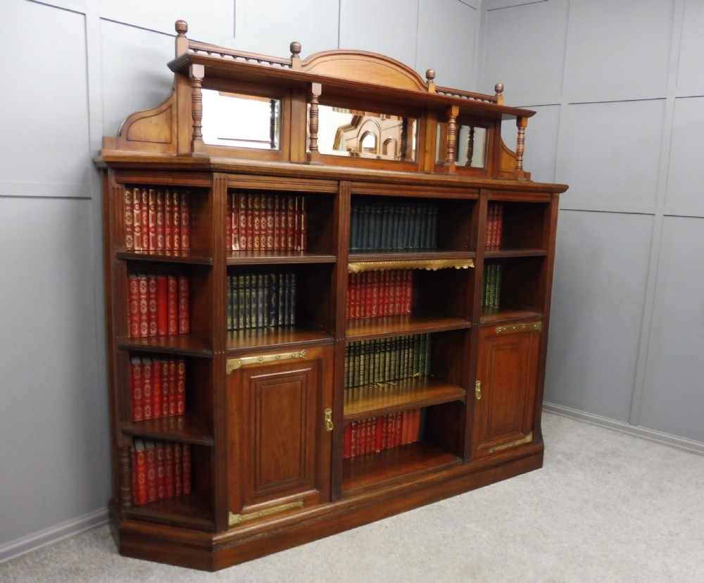 LARGE VICTORIAN WALNUT ARTS AND CRAFTS BOOKCASE View XII