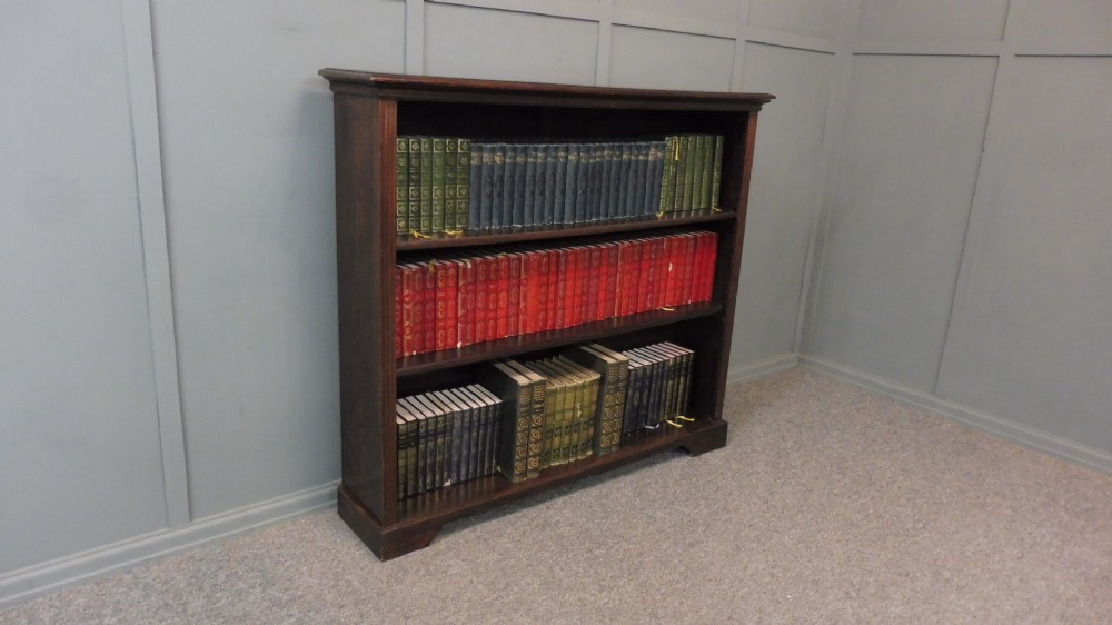 EDWARDIAN OAK OPEN BOOKCASE
