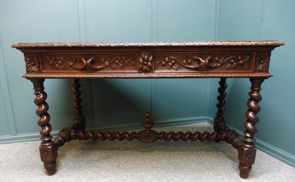 19TH CENTURY CARVED OAK DESK USED IN TV SERIES GENTLEMAN JACK View II