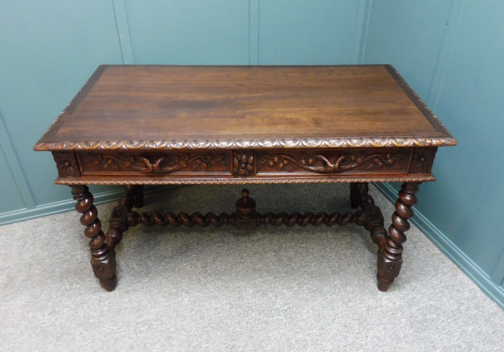19TH CENTURY CARVED OAK DESK USED IN TV SERIES GENTLEMAN JACK View III
