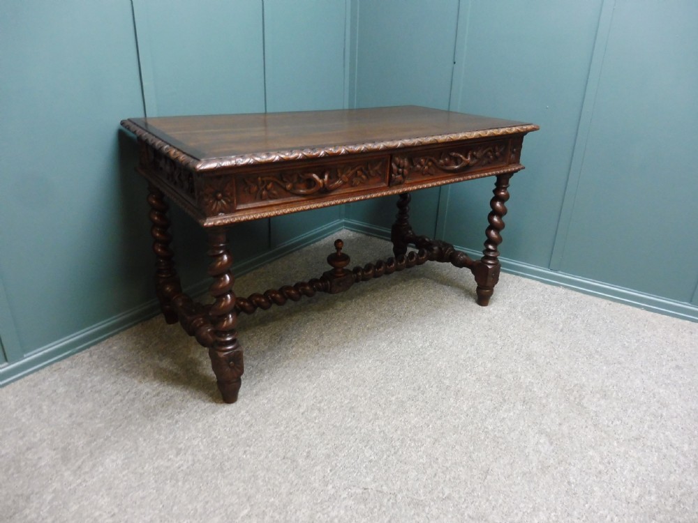 19TH CENTURY CARVED OAK DESK USED IN TV SERIES GENTLEMAN JACK View IV