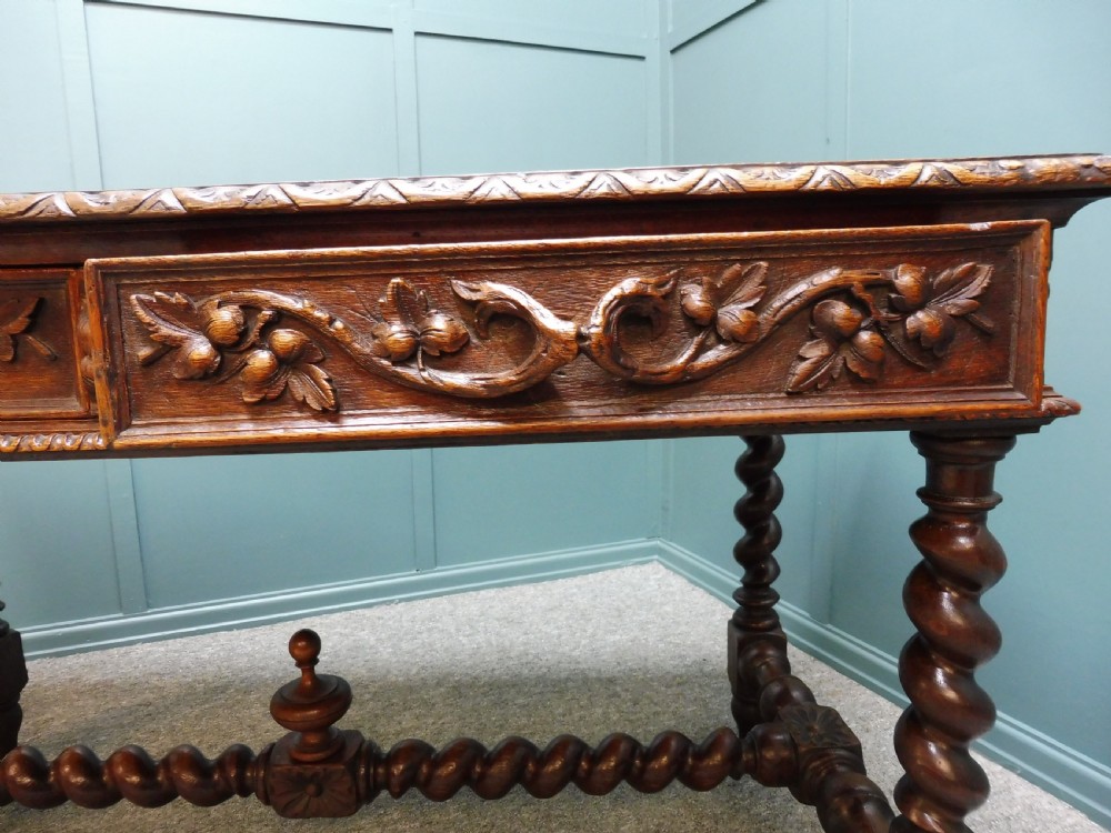 19TH CENTURY CARVED OAK DESK USED IN TV SERIES GENTLEMAN JACK View VI