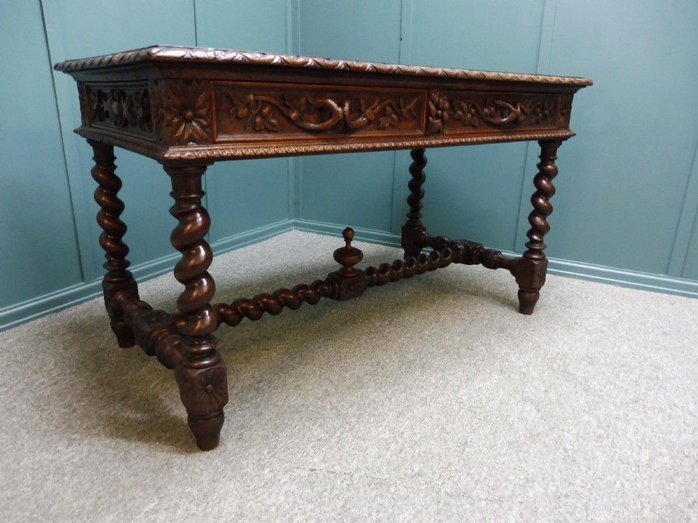 19TH CENTURY CARVED OAK DESK USED IN TV SERIES GENTLEMAN JACK View VII
