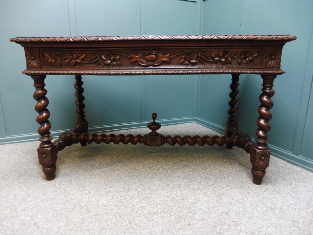 19TH CENTURY CARVED OAK DESK USED IN TV SERIES GENTLEMAN JACK View IX