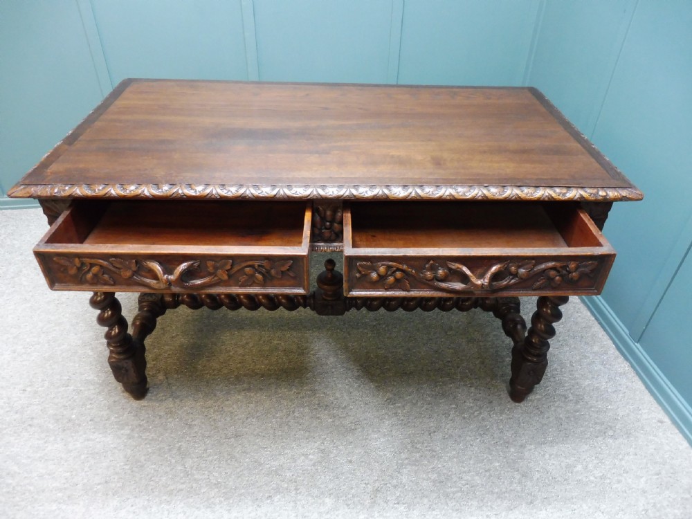 19TH CENTURY CARVED OAK DESK USED IN TV SERIES GENTLEMAN JACK View XI