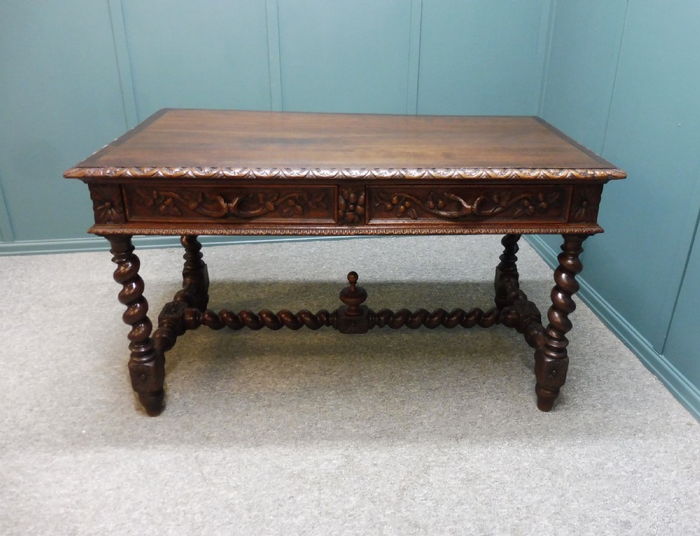 19TH CENTURY CARVED OAK DESK USED IN TV SERIES GENTLEMAN JACK View XV