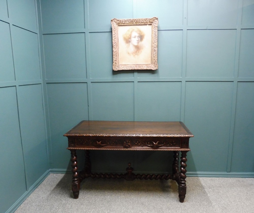 19TH CENTURY CARVED OAK DESK USED IN TV SERIES GENTLEMAN JACK View XVI