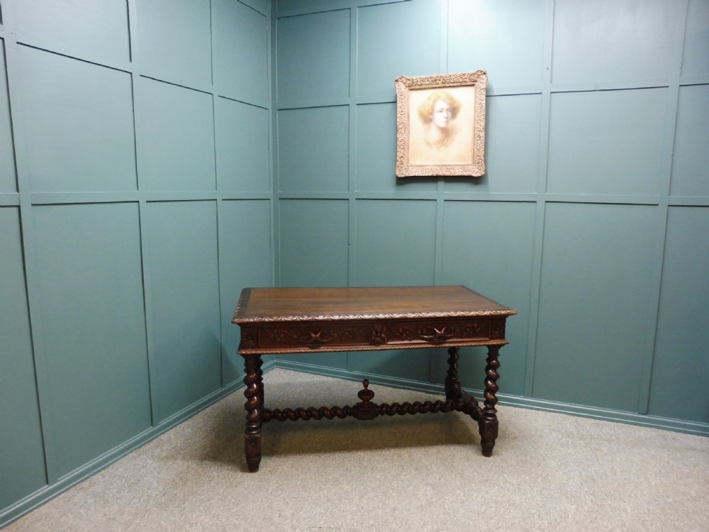 19TH CENTURY CARVED OAK DESK USED IN TV SERIES GENTLEMAN JACK View XVII
