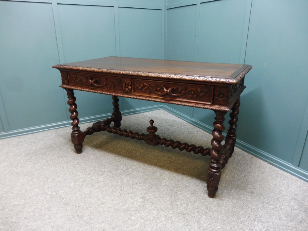 19TH CENTURY CARVED OAK DESK USED IN TV SERIES GENTLEMAN JACK View XVIII
