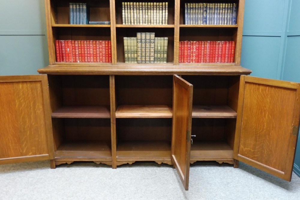 LARGE ANTIQUE OAK OPEN TOP BOOKCASE View VII