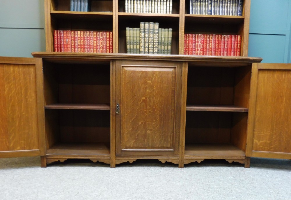 LARGE ANTIQUE OAK OPEN TOP BOOKCASE View VIII