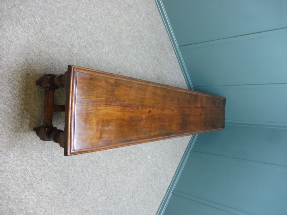 VERY LARGE PITCH PINE 19th CENTURY WAITING ROOM BENCH View IV