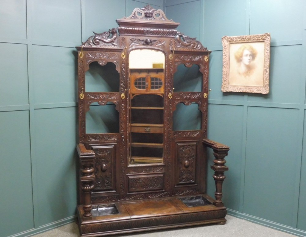 LARGE VICTORIAN OAK COUNTRY HOUSE HALLSTAND