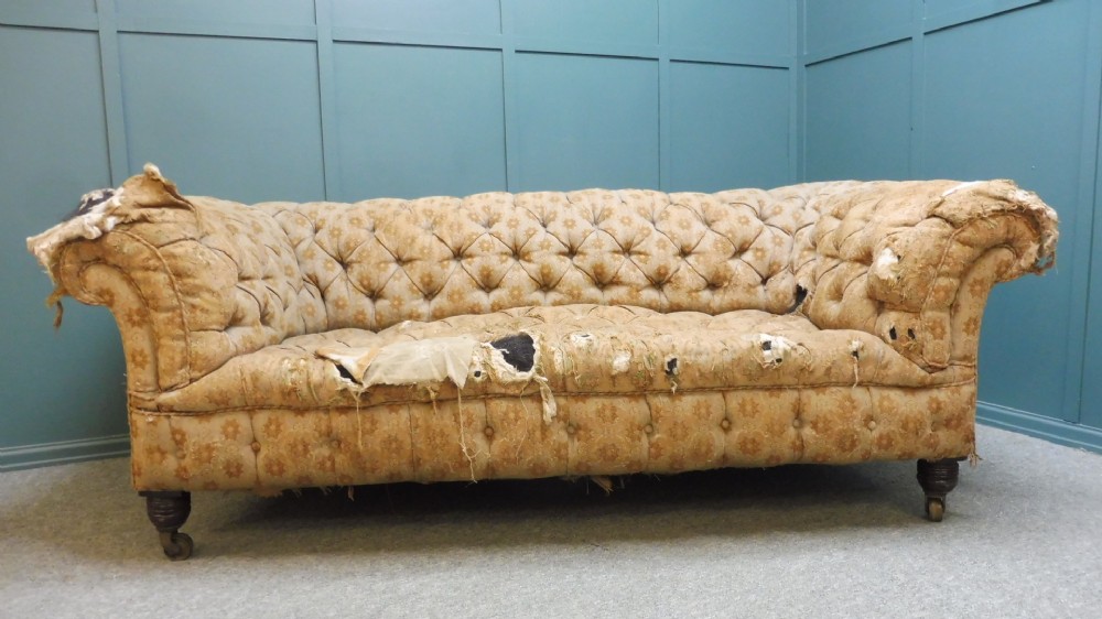 LARGE VICTORIAN CHESTERFIELD SOFA FOR RESTORATION