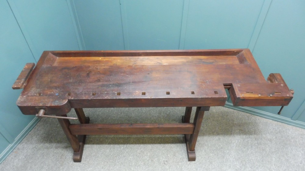 ANTIQUE MAHOGANY WORK BENCH 