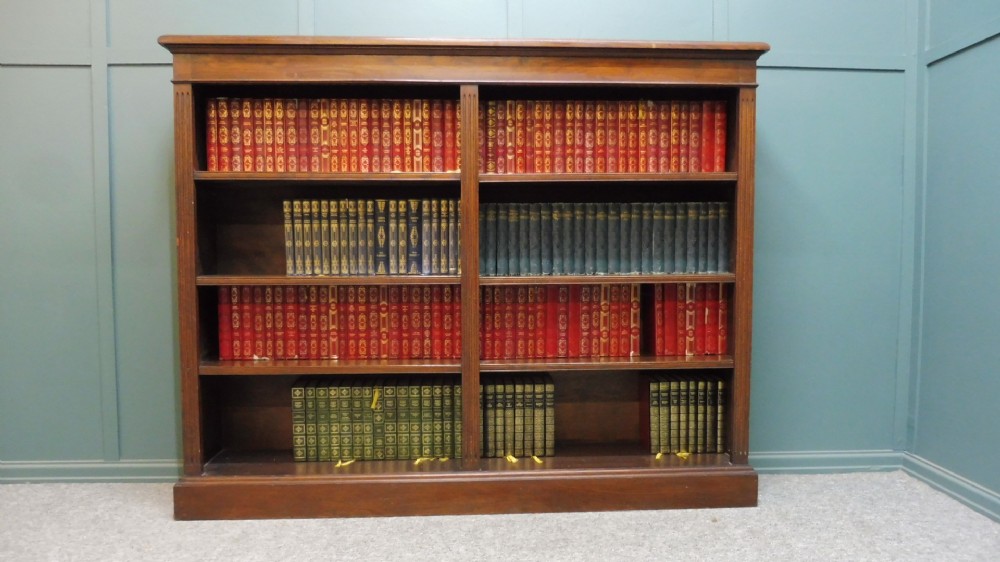 EDWARDIAN OAK OPEN BOOKCASE