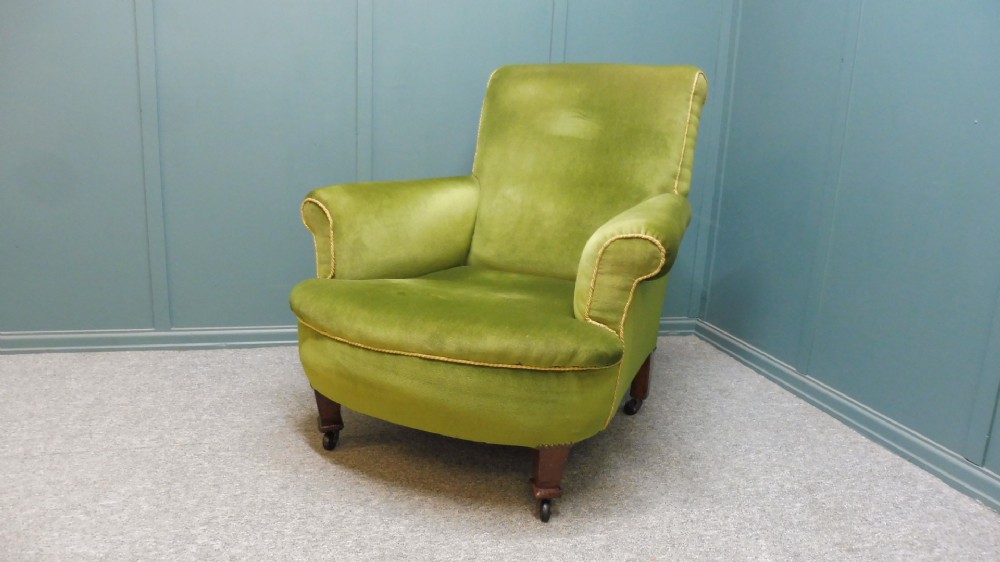 ANTIQUE LONG SEATED ARMCHAIR