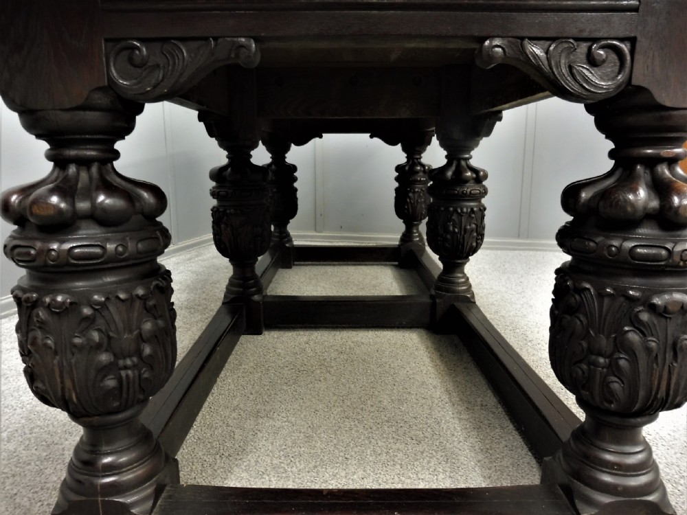 LARGE ELIZABETHAN STYLE DINING TABLE View IX