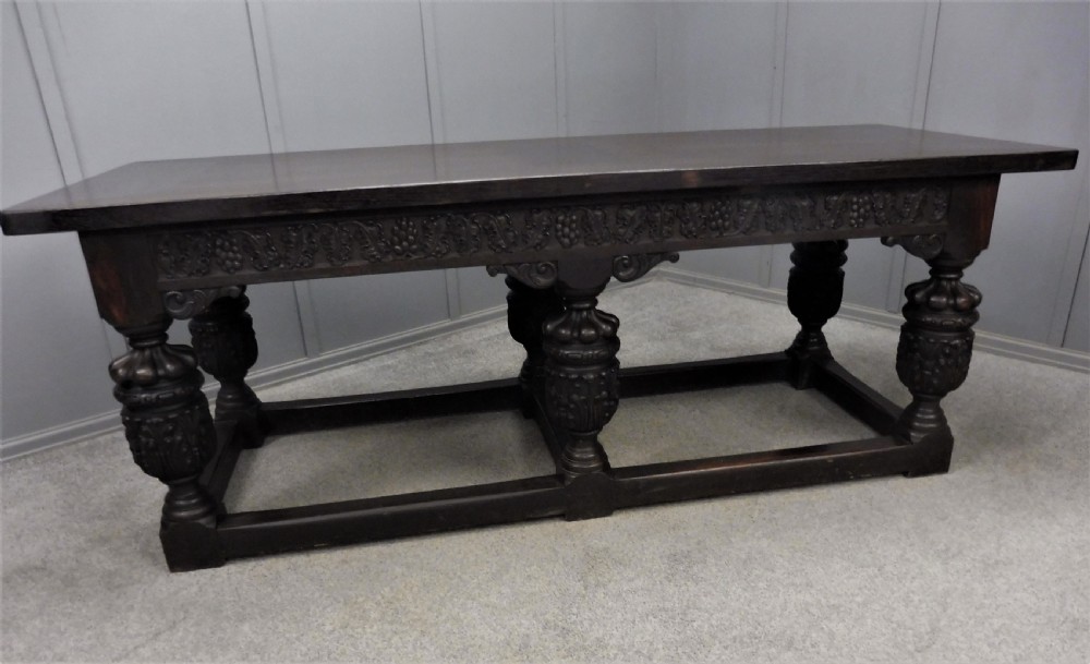 LARGE ELIZABETHAN STYLE DINING TABLE View XI