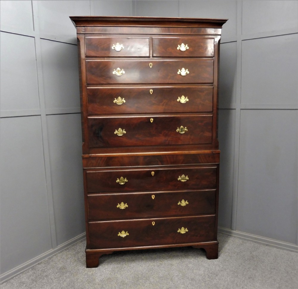 19th CENTURY MAHOGANY CHEST ON CHEST/TALLBOY