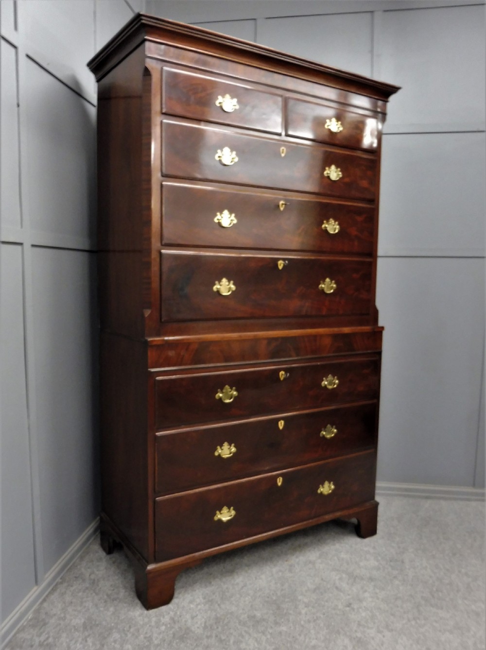 19th CENTURY MAHOGANY CHEST ON CHEST/TALLBOY View II