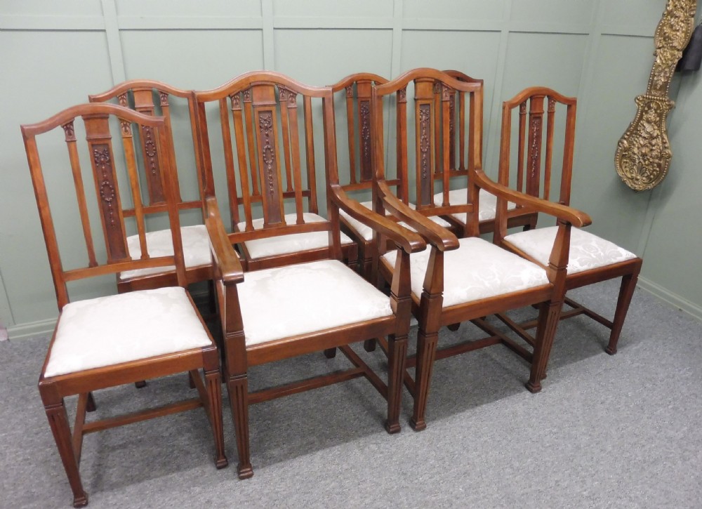 SET OF 8 EDWARDIAN MAHOGANY CHAIRS