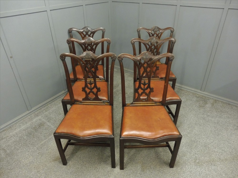 6 VICTORIAN MAHOGANY DINING CHAIRS