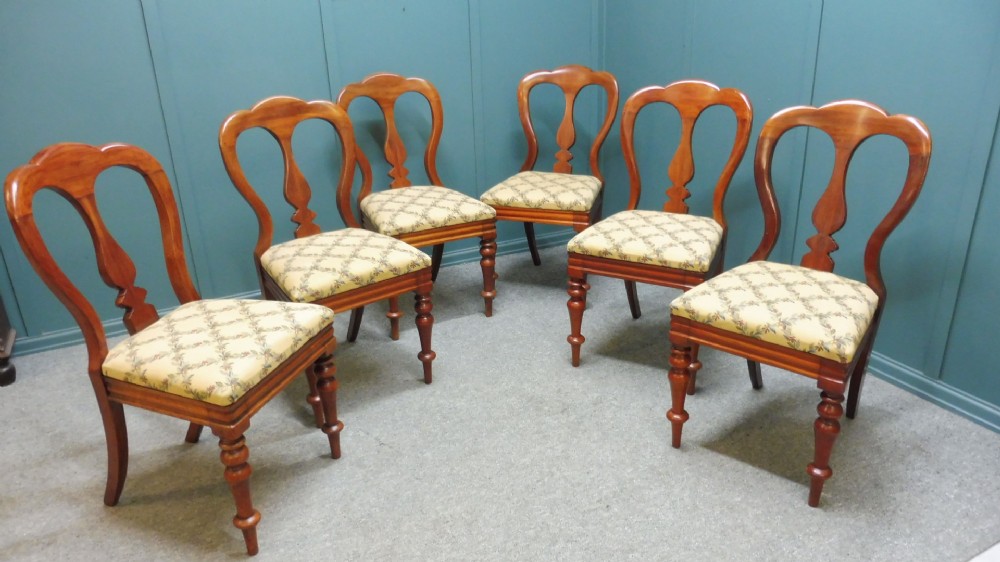 SET OF 6 VICTORIAN BALLOON BACK DINING CHAIRS