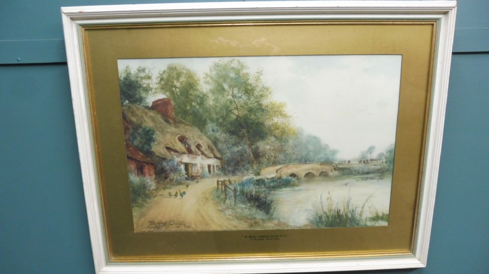 WATER COLOUR PAINTING OF THE RIVER WYE BY J HUGHES CLAYTON
