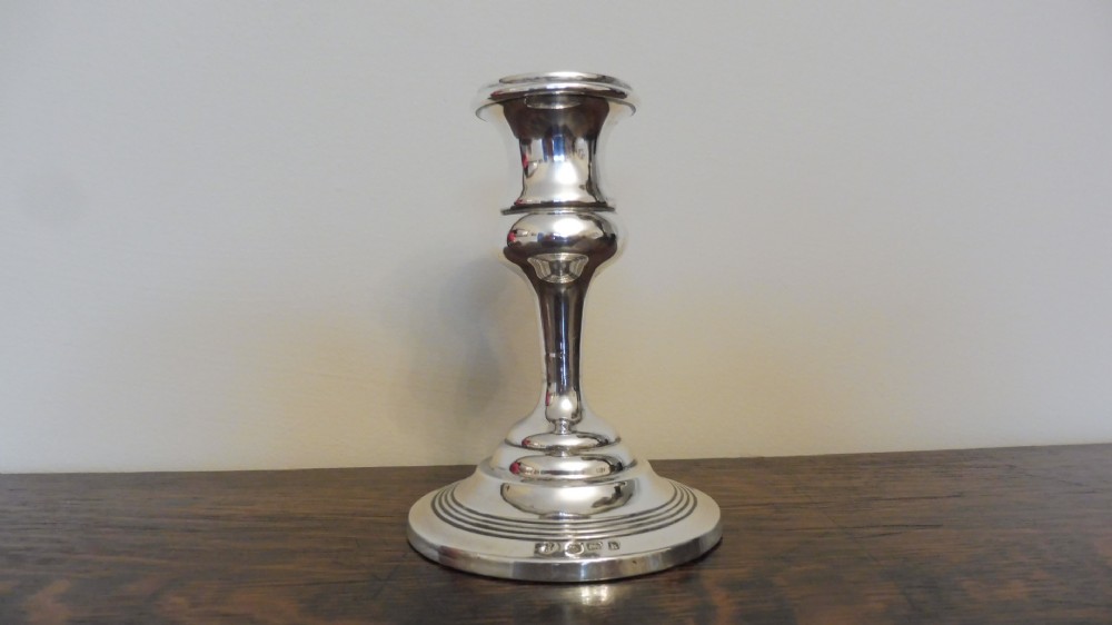 SMALL EDWARDIAN SILVER CANDLESTICK