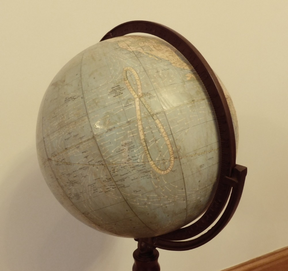 ANTIQUE  FLOOR STANDING TERRESTRIAL GLOBE View V