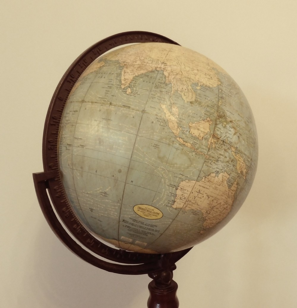 ANTIQUE  FLOOR STANDING TERRESTRIAL GLOBE View X