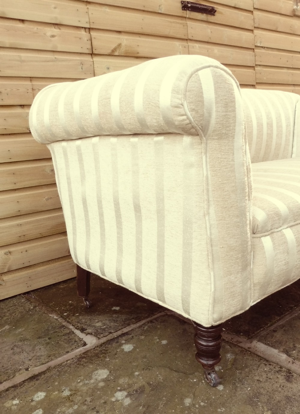 ANTIQUE CHESTERFIELD DROP ARM SOFA View VI