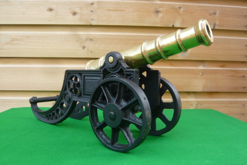 BRASS AND CAST IRON MODEL CANNON