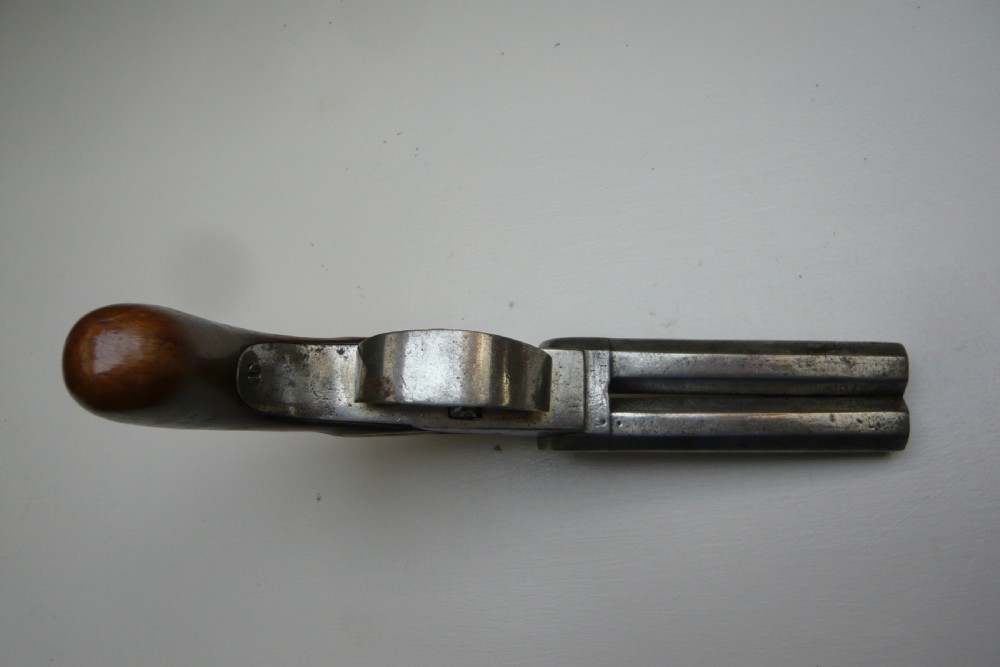 19TH CENTURY DOUBLE BARREL PERCUSSION PISTOL View VII