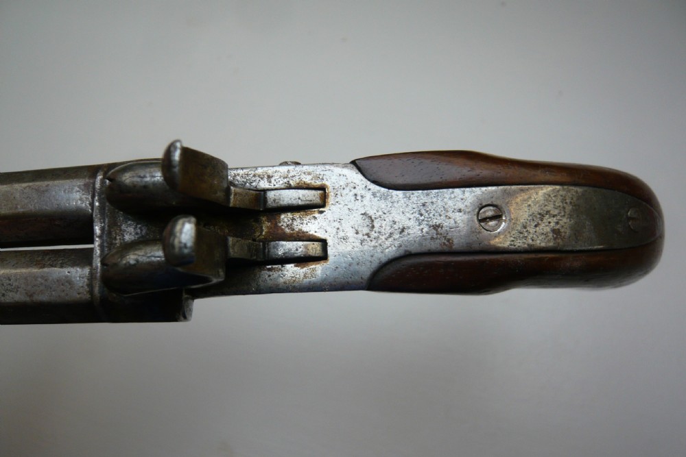 19TH CENTURY DOUBLE BARREL PERCUSSION PISTOL View XII