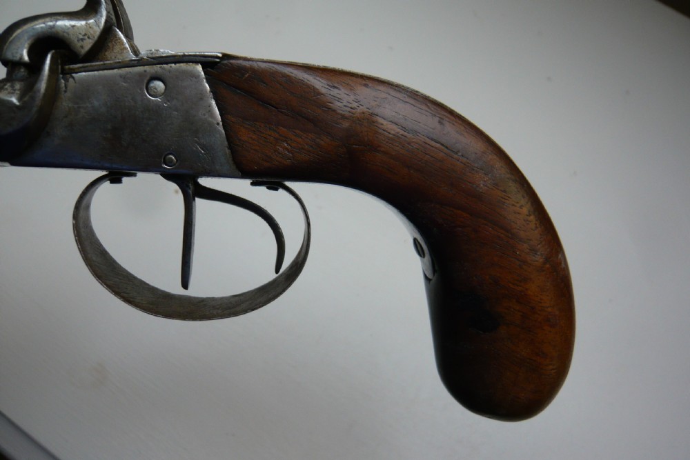 19TH CENTURY DOUBLE BARREL PERCUSSION PISTOL View XIII