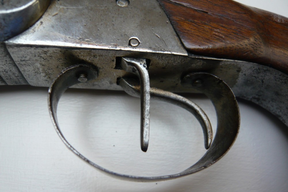 19TH CENTURY DOUBLE BARREL PERCUSSION PISTOL View XVI