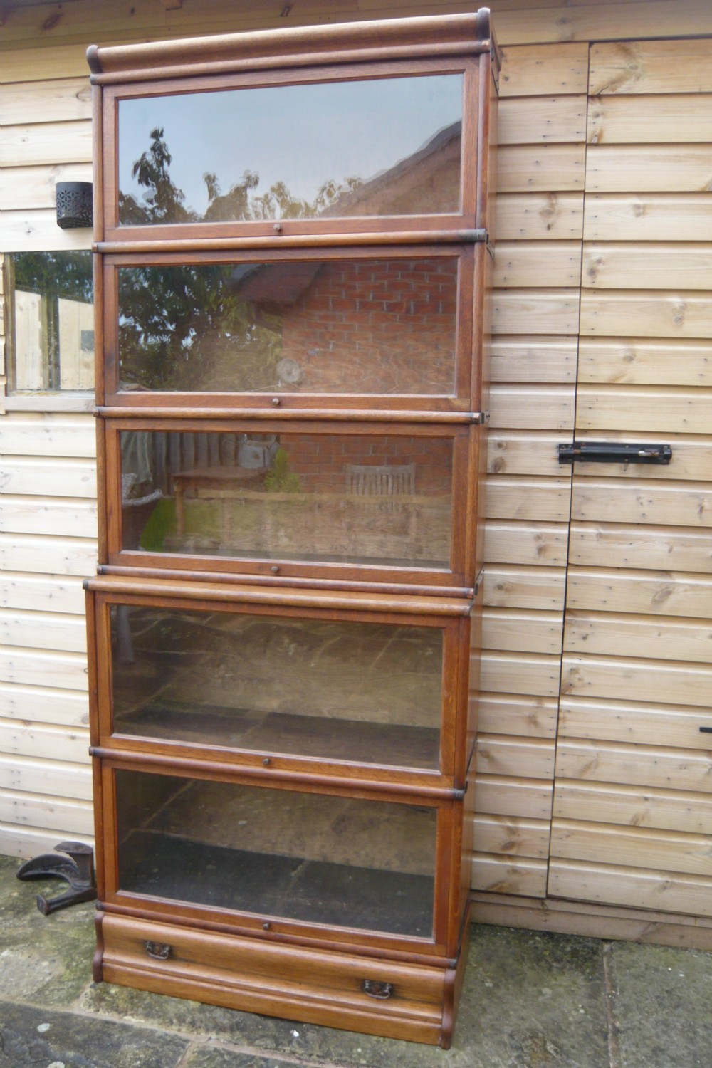 LARGE OAK GLOBE WERNICKE BOOKCASE